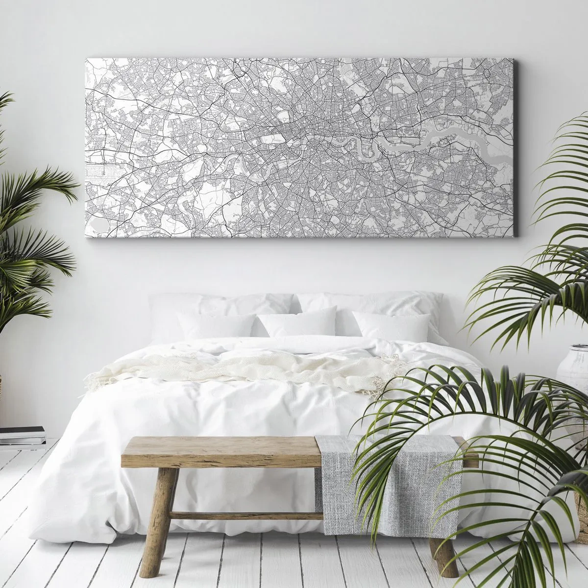 Canvastavla - Bild på duk - Karta över London-labyrinten - 90x30 cm