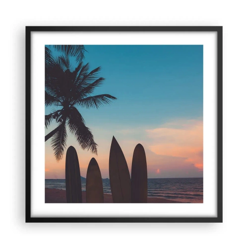 Affisch i svart ram - Imorgon blir det också kul - 50x50 cm