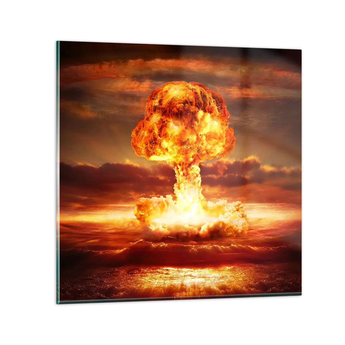 Glastavla - Bild på glas - Och så blir det slut - 70x70 cm