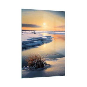 Glastavla - Bild på glas - Vintersolnedgång - 50x70 cm