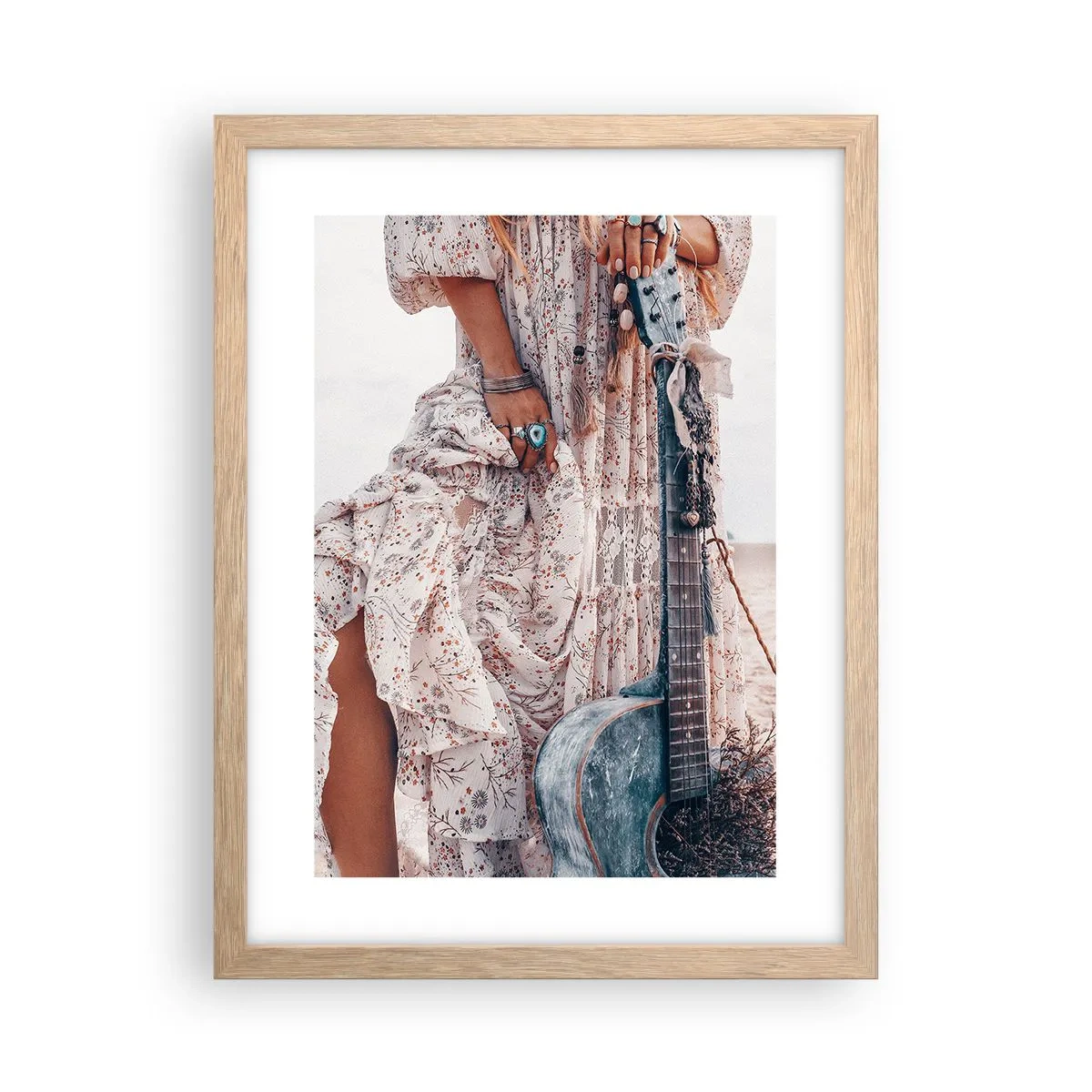 Affisch i ram av ljusek - Flower power på väg - 30x40 cm