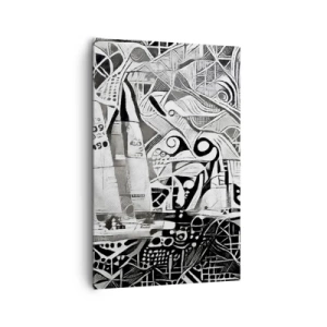 Canvastavla - Bild på duk - Mellan vågorna - 80x120 cm