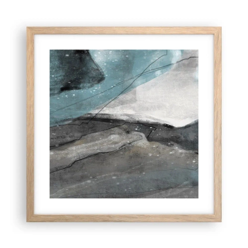Affisch i ram av ljusek - Abstraktion: stenar och is - 40x40 cm
