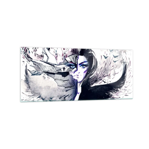 Glastavla - Bild på glas - Demonisk och vacker - 120x50 cm