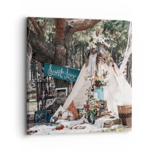 Canvastavla - Bild på duk - Make love… - 30x30 cm