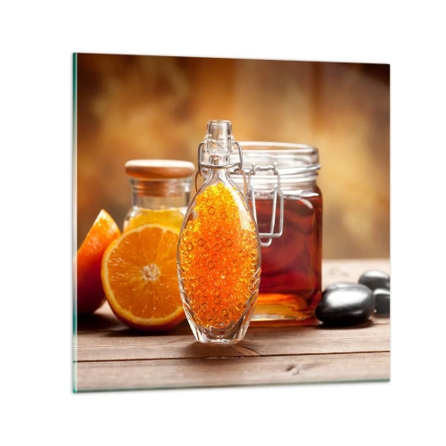 Glastavla - Bild på glas - Soliga smaker och aromer - 40x40 cm