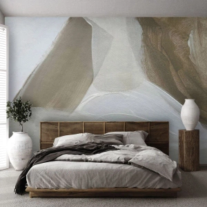 Fototapet Premium Sand - Våg av vitt - Ljus, Bit, Minimalistisk - 100x70 cm
