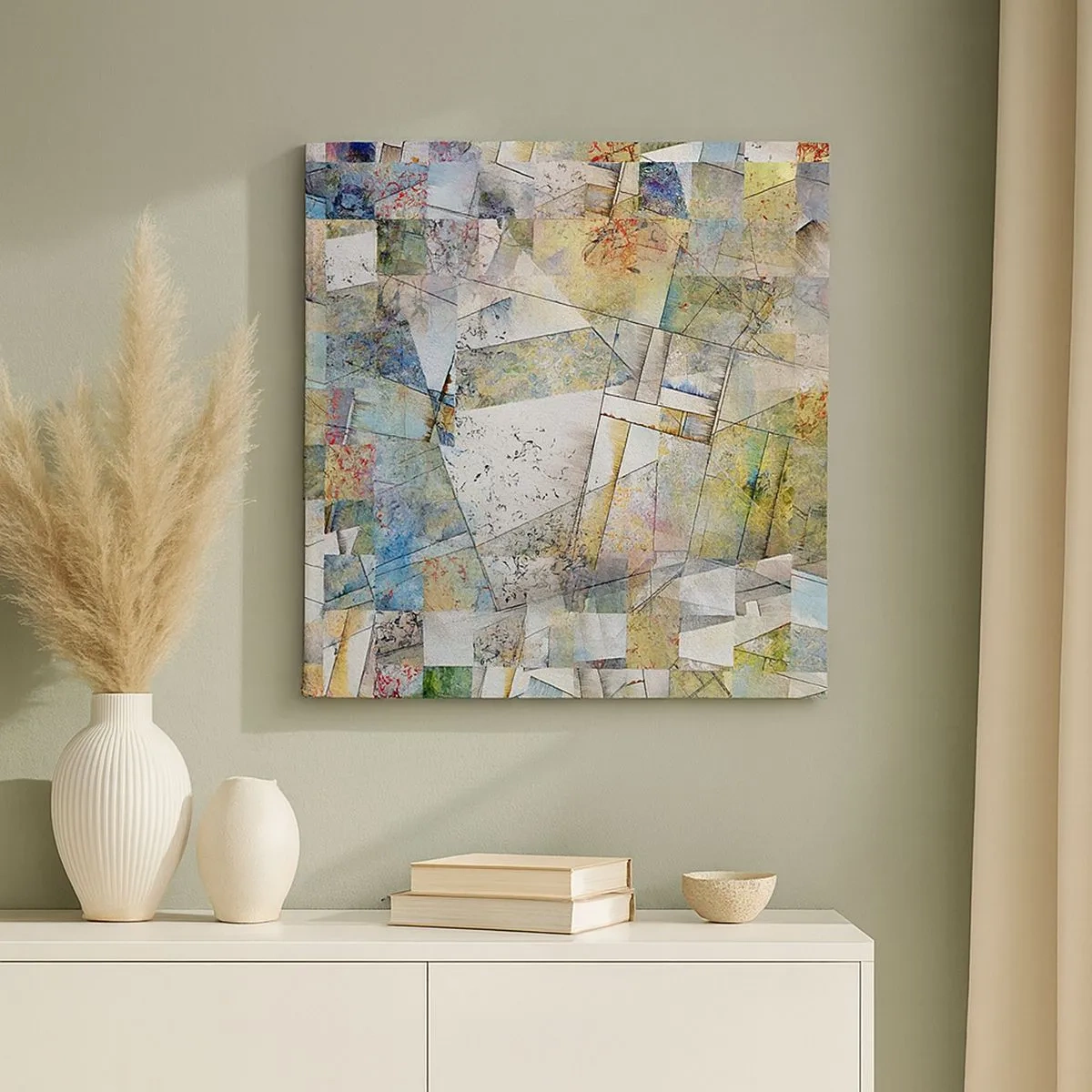 Canvastavla - Bild på duk - Geometrisk omblandning - 30x30 cm