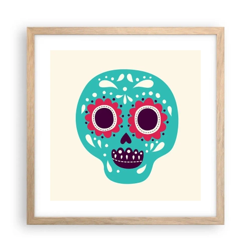 Affisch i ram av ljusek - Livet - nöje till döden - 40x40 cm