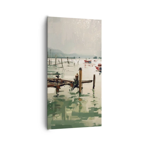 Canvastavla - Bild på duk - Täckt med smält måne - 65x120 cm