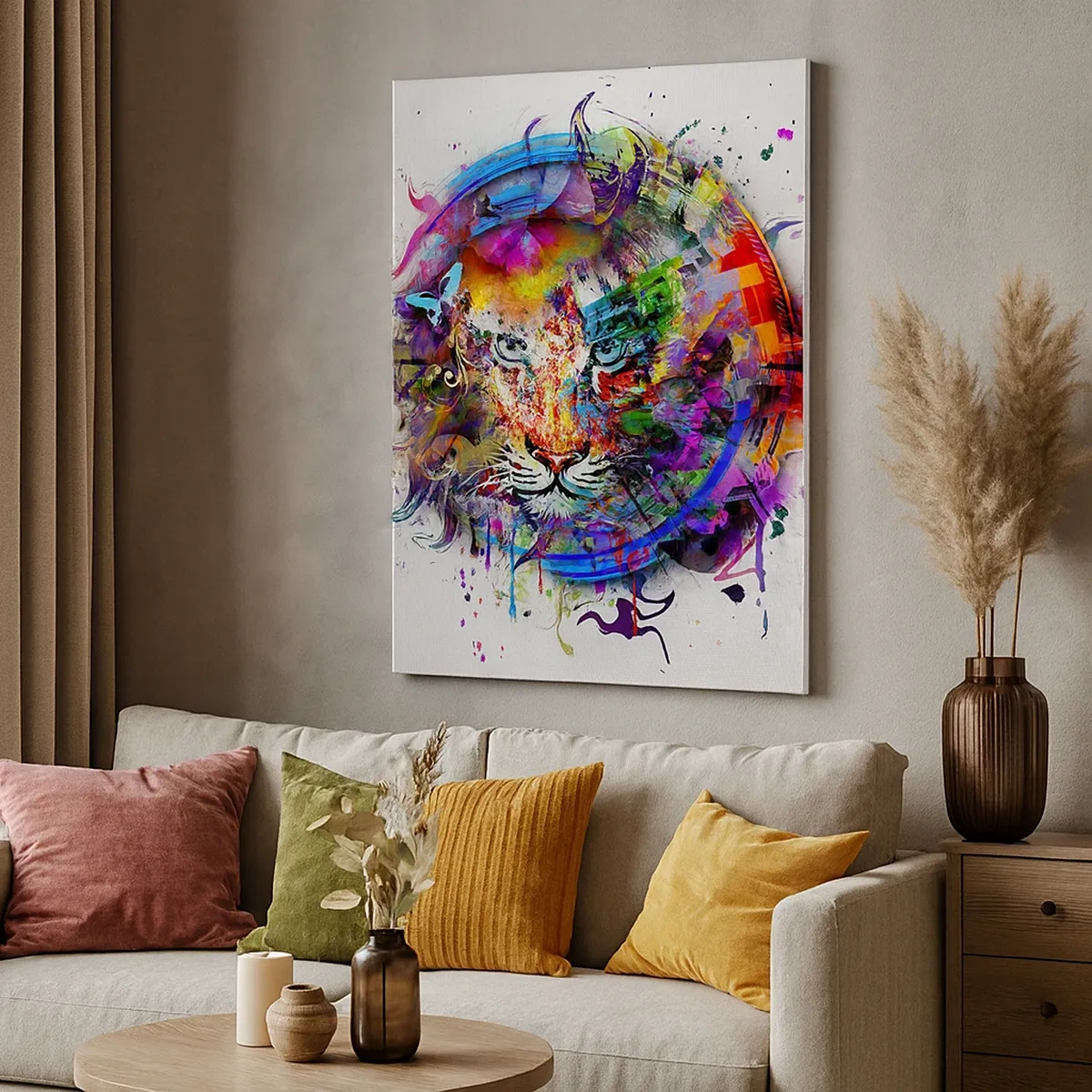 Canvastavla - Bild på duk - Lurar bakom regnbågen - 50x70 cm