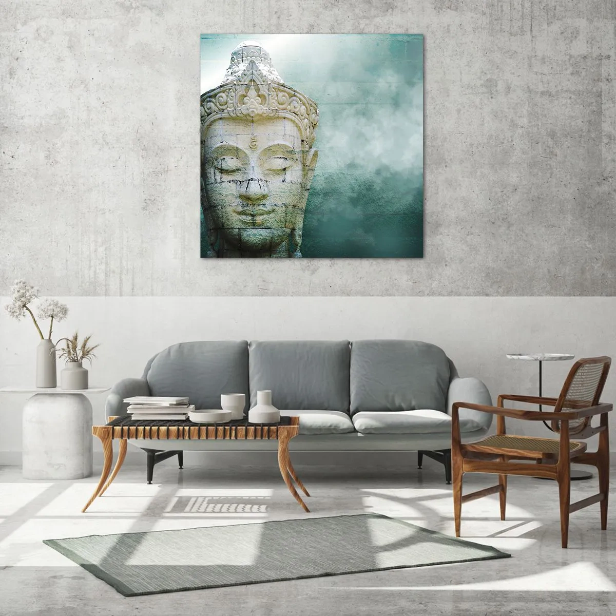 Glastavla - Bild på glas - På jakt efter ljus - 60x60 cm