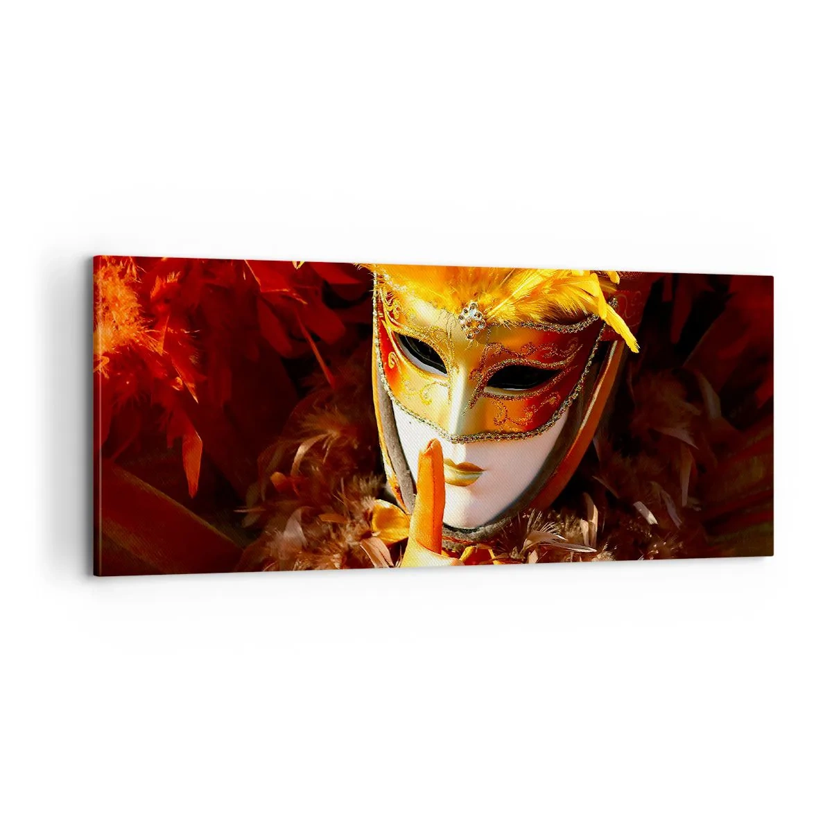 Canvastavla - Bild på duk - Hemligheten är en del av spelet - 100x40 cm