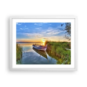 Affisch i vit ram - Uppfyllda drömmars vik - 50x40 cm