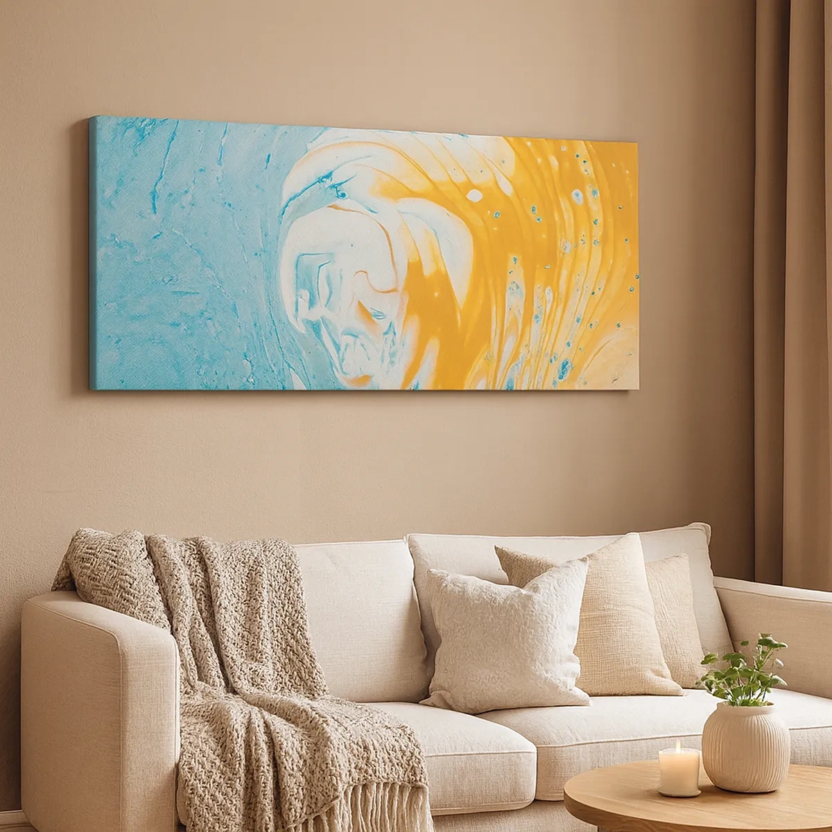 Canvastavla - Bild på duk - Pastellfärgad virvel - 30x30 cm