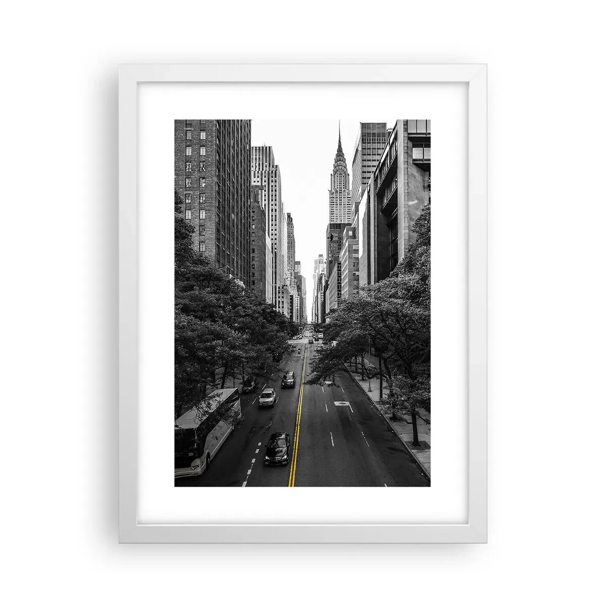 Affisch i vit ram - En morgon i New York - 30x40 cm