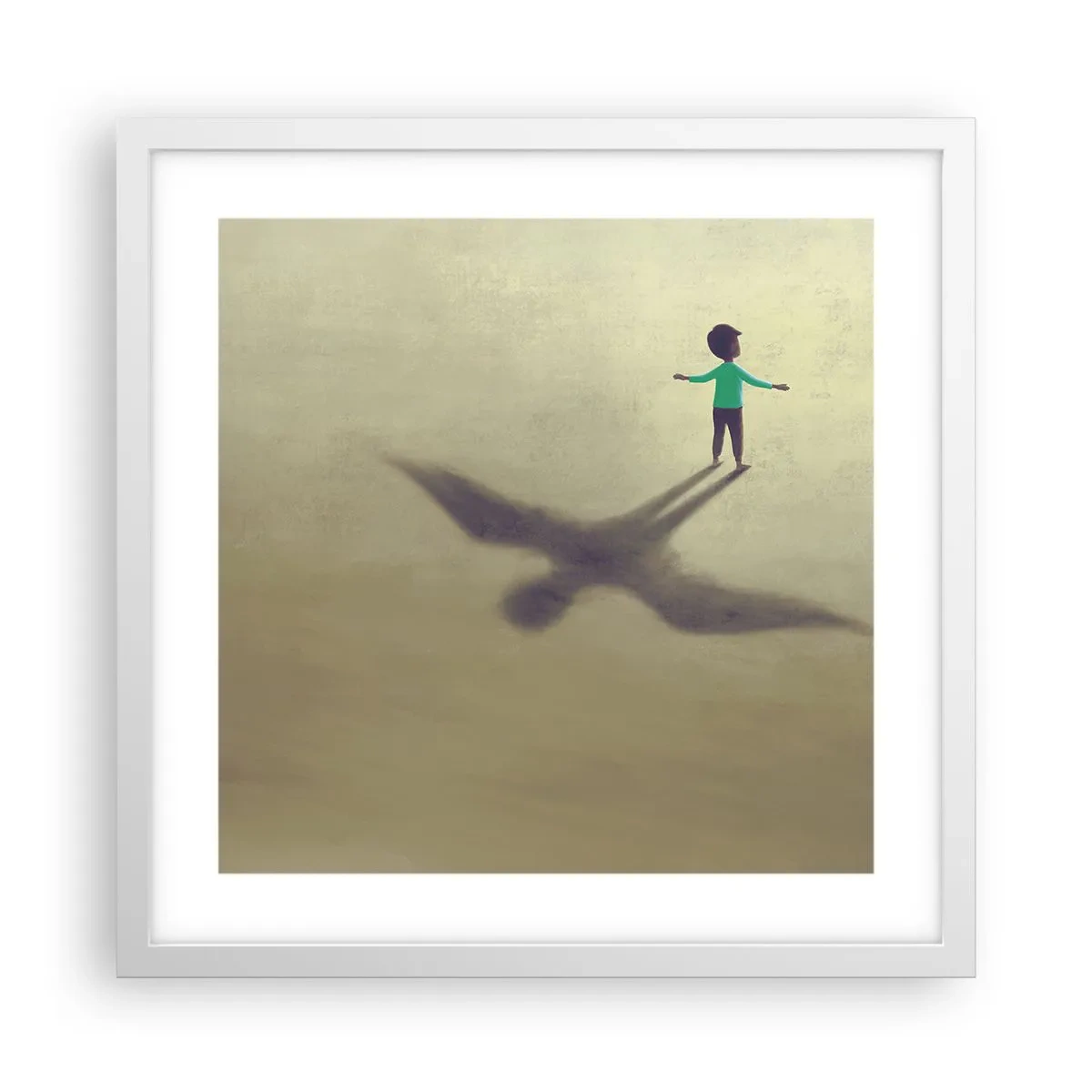 Affisch i vit ram - Framtidens hjälte - 40x40 cm