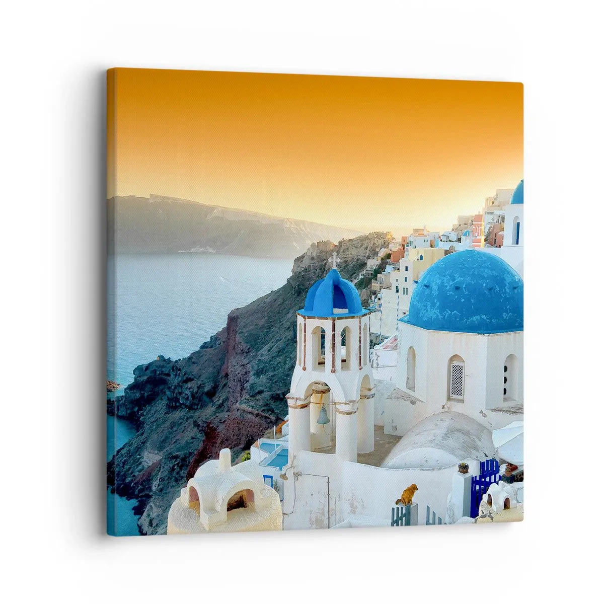 Canvastavla - Bild på duk - Santorini - inbäddat i berg - 30x30 cm