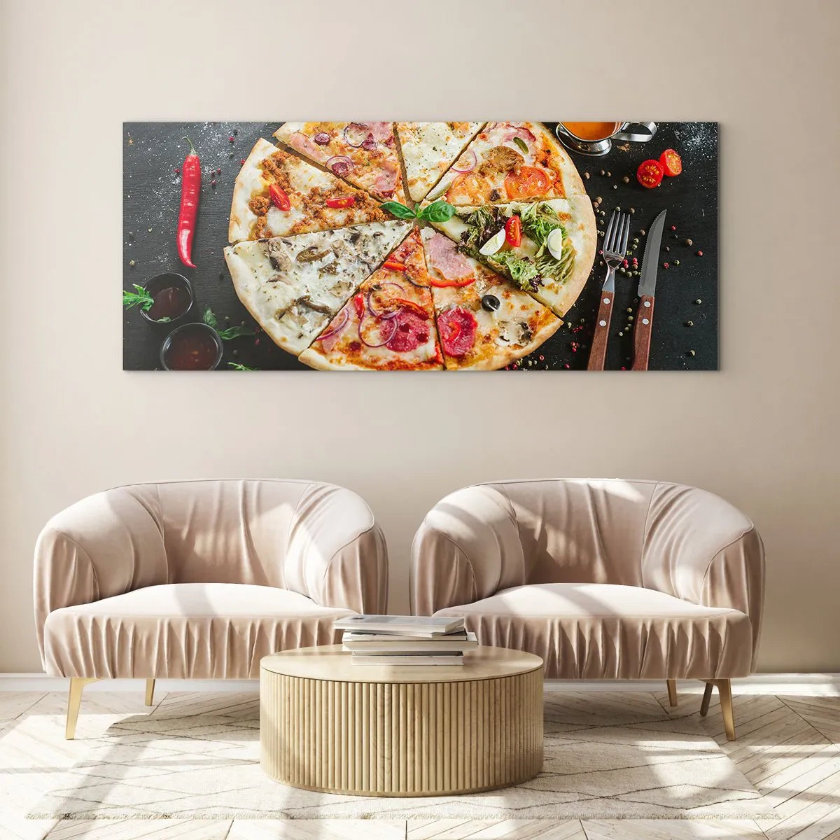 Glastavla - Bild på glas - Smakurval - 90x30 cm