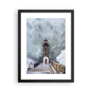 Affisch i svart ram - Vattnets vrål, vindens skrik  - 30x40 cm