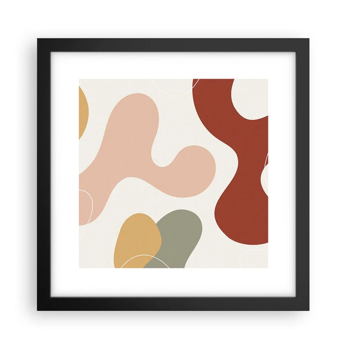 Affisch i svart ram - Ornamental zig-zack? - 30x30 cm