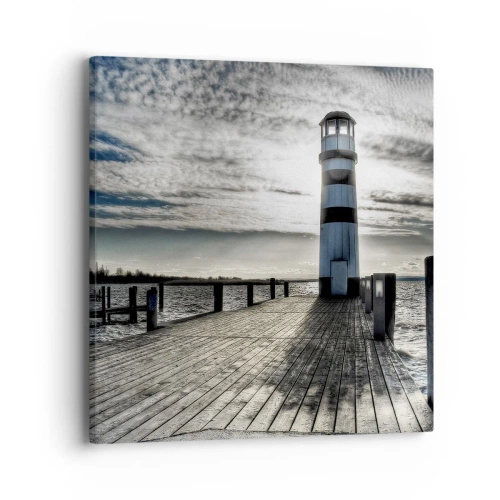 Canvastavla - Bild på duk - Seglare, jag väntar på er - 40x40 cm