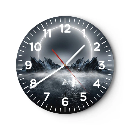 Väggklocka - Klocka på glas - En berättelses final - 40x40 cm