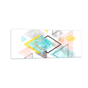 Glastavla - Bild på glas - Geometriskt spel - 140x50 cm