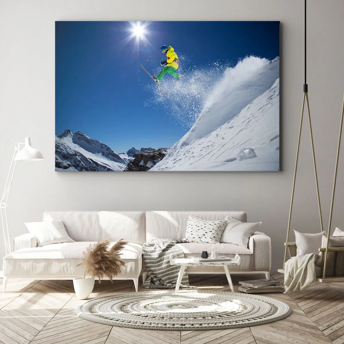 Canvastavla - Bild på duk - Dansar med fjällen - 100x70 cm