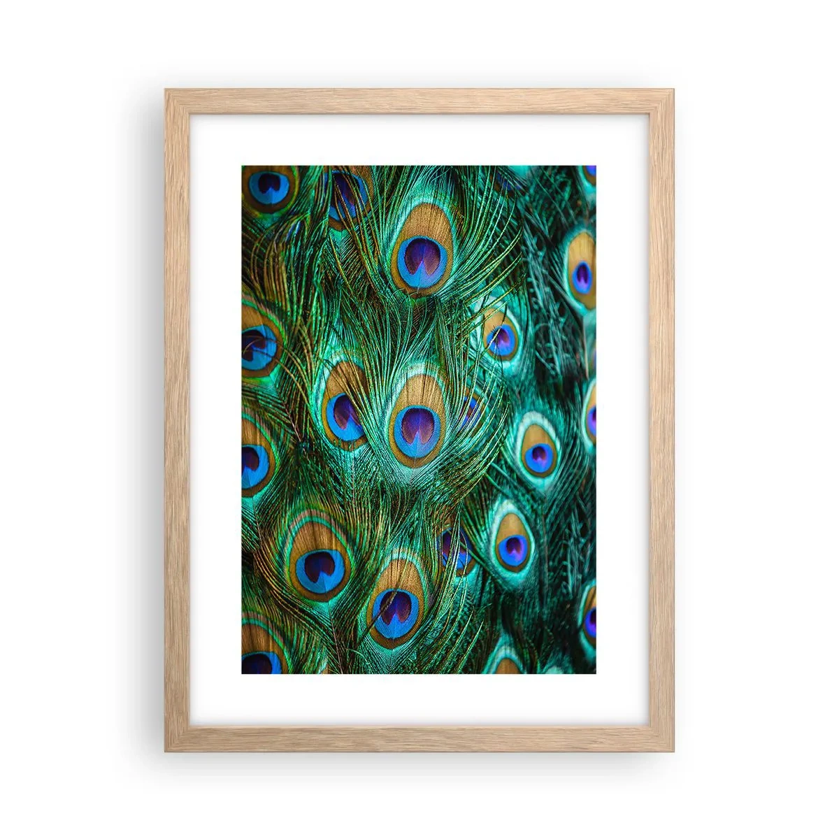 Affisch i ram av ljusek - Påfågels blick - 30x40 cm