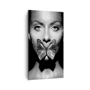 Canvastavla - Bild på duk - Fjärilkyss - 45x80 cm