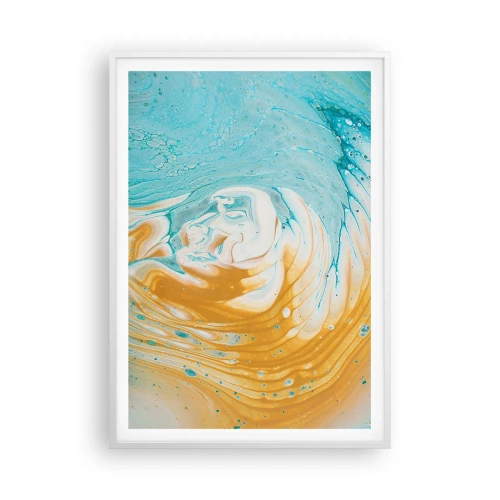 Affisch i vit ram - Pastellfärgad virvel - 70x100 cm
