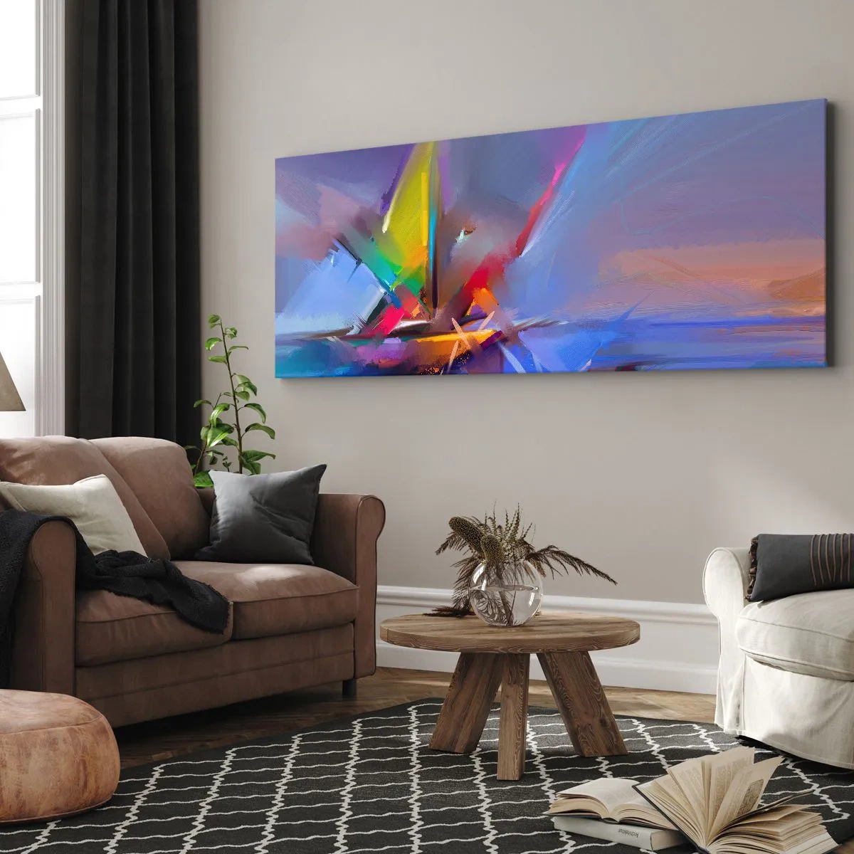 Canvastavla - Bild på duk - Snabb som en fågel - 160x50 cm