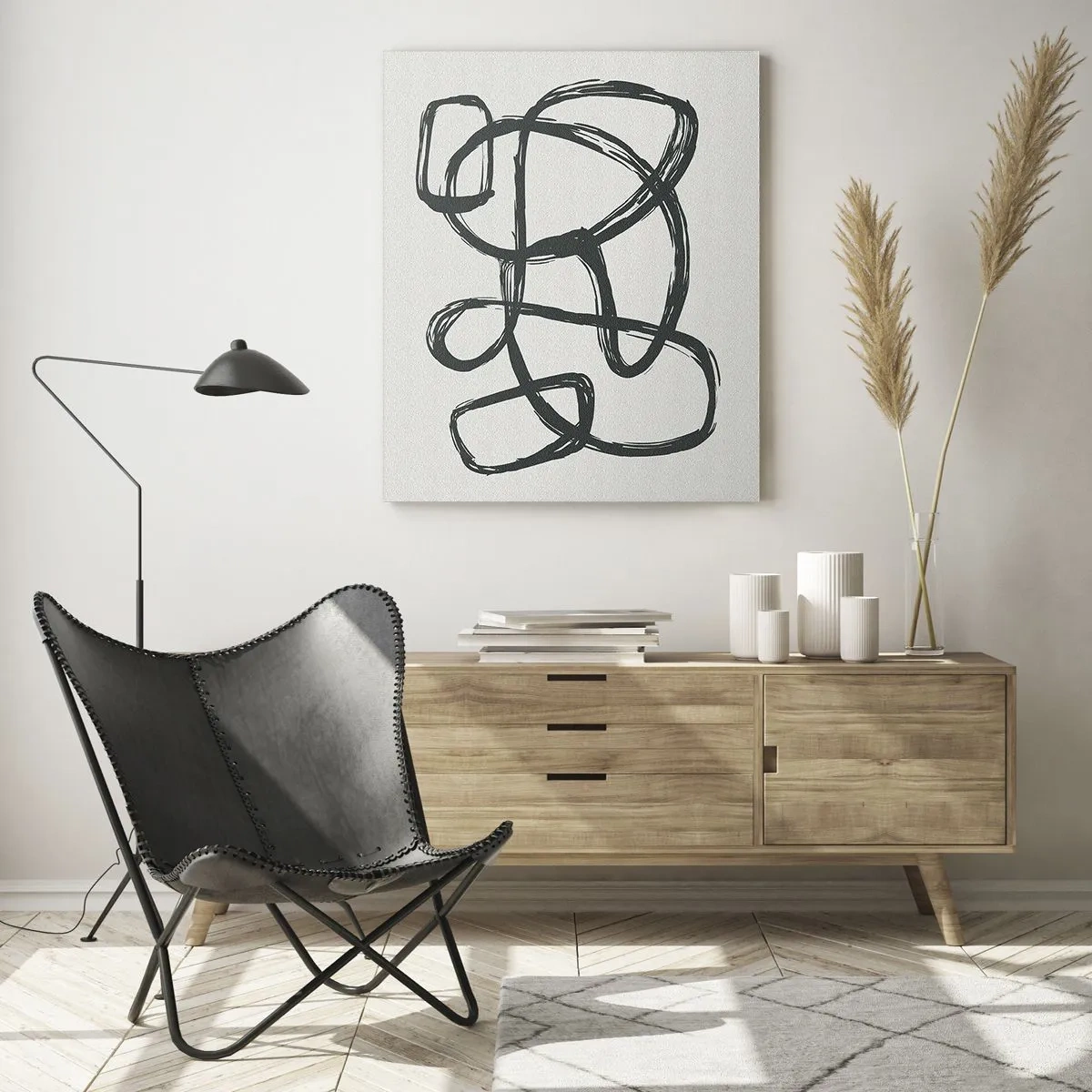 Glastavla - Bild på glas - Loopad abstraktion - 80x120 cm