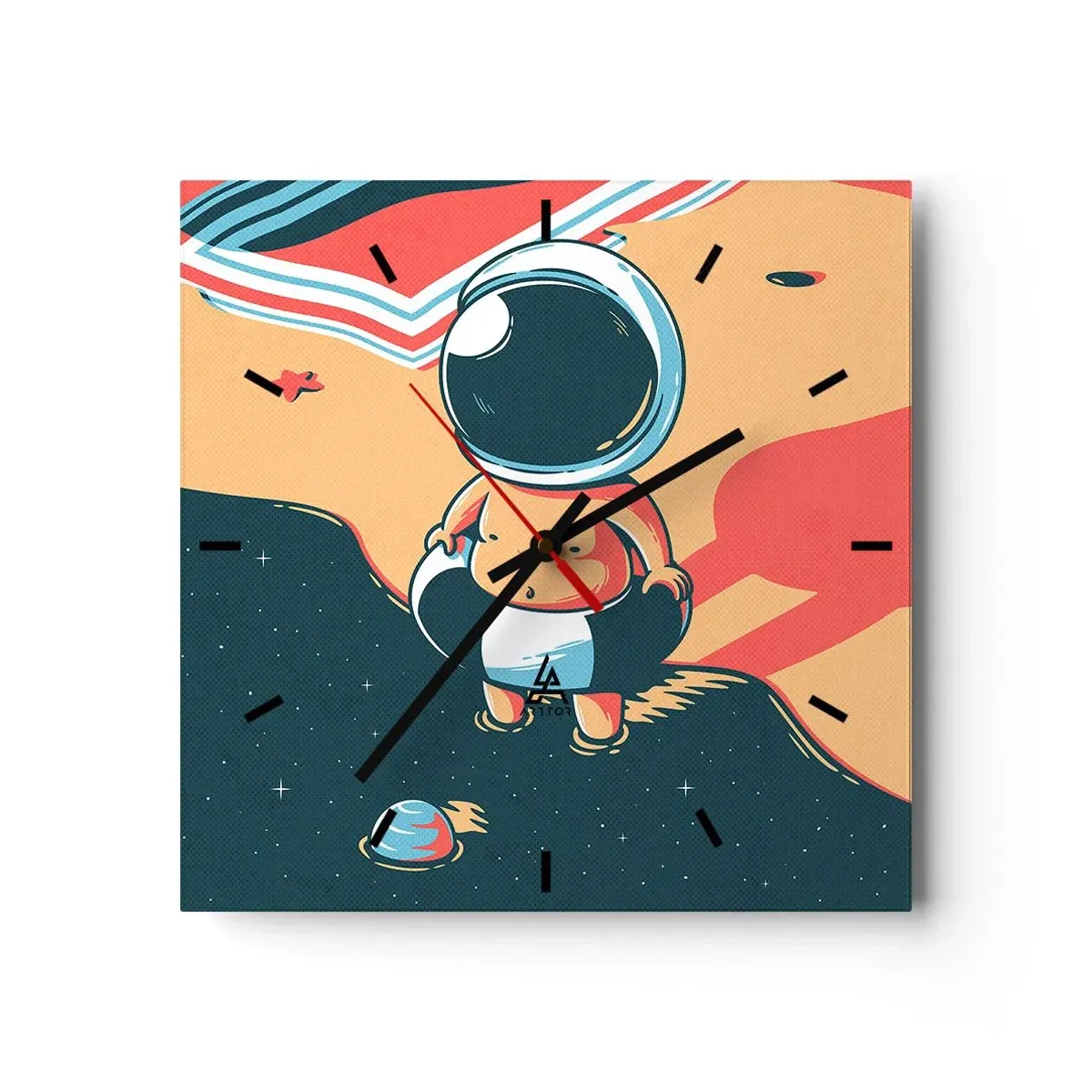 Väggklocka - Klocka på glas - Ur ett annat perspektiv - 40x40 cm