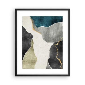 Affisch i svart ram - Mosaikkomposition med en guldtråd - 40x50 cm