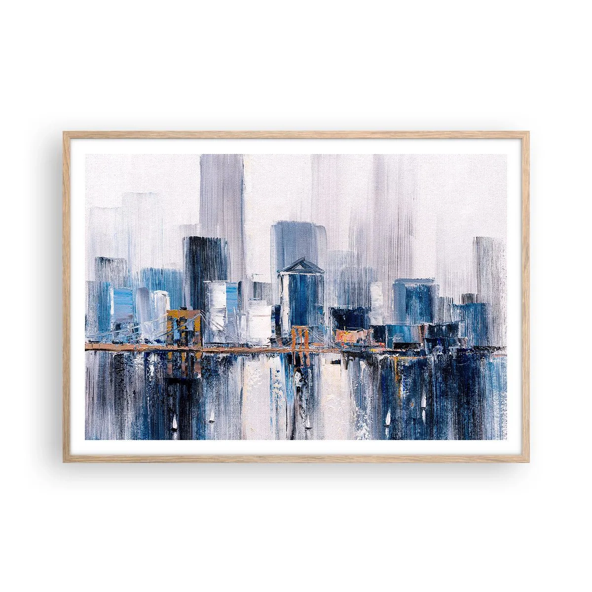Affisch i ram av ljusek - New York-impression - 100x70 cm