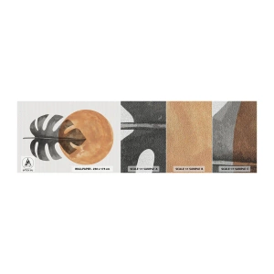 Provbit av fototapet Premium Canvas - Alltid solen - Blad, Sol, Boho - 100x30 cm