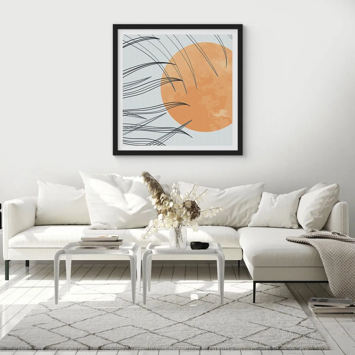 Affisch i svart ram - Alltid mot solen - 60x60 cm