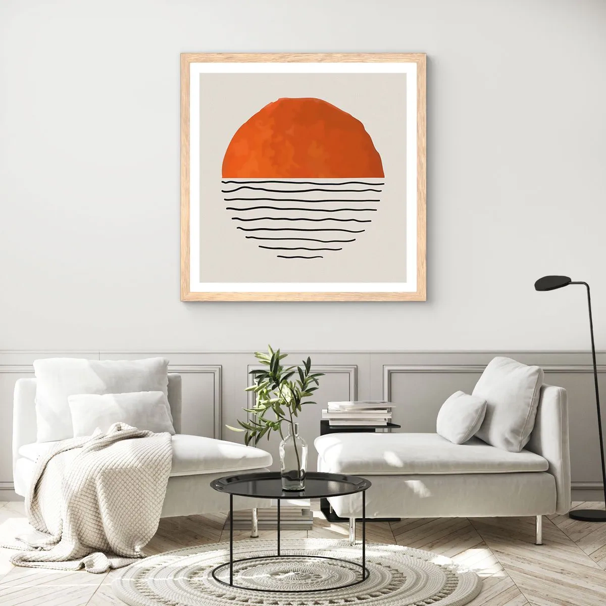 Affisch i ram av ljusek - I japansk stämning - 30x30 cm