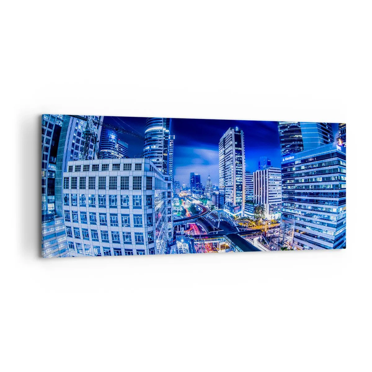 Canvastavla - Bild på duk - Stadens nattrytmer - 100x40 cm