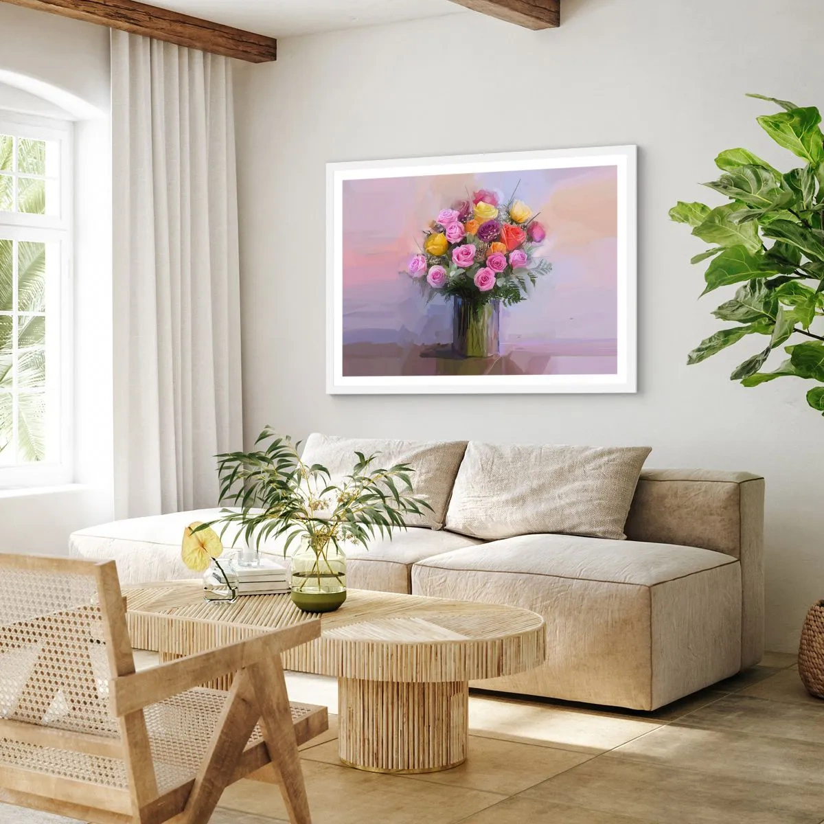 Affisch i vit ram - Stoppad skönhet - 100x70 cm