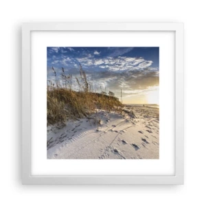 Affisch i vit ram - Inbjudan till promenad - 30x30 cm