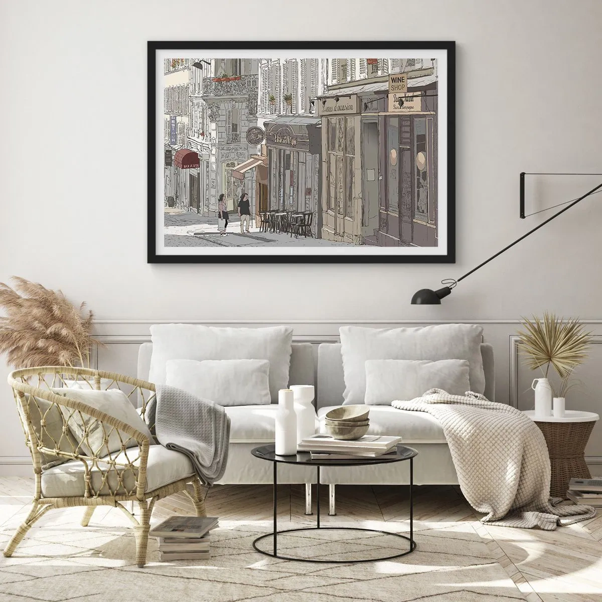 Affisch i svart ram - Stadens nöjen - 70x50 cm