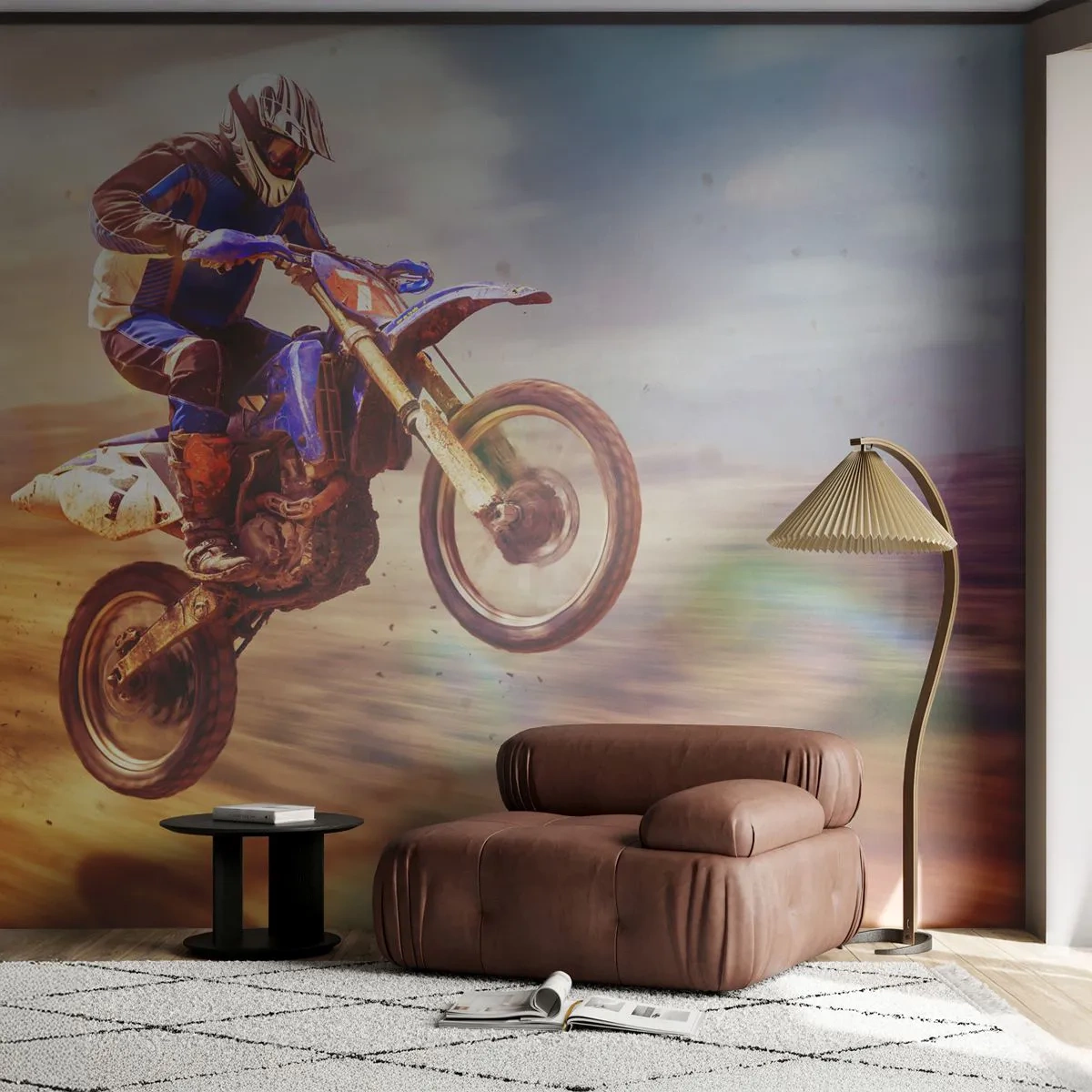 Fototapet Premium Sand - Motorcykelyrsel - Motocross, Sport, Motorcyklist - 350x256 cm