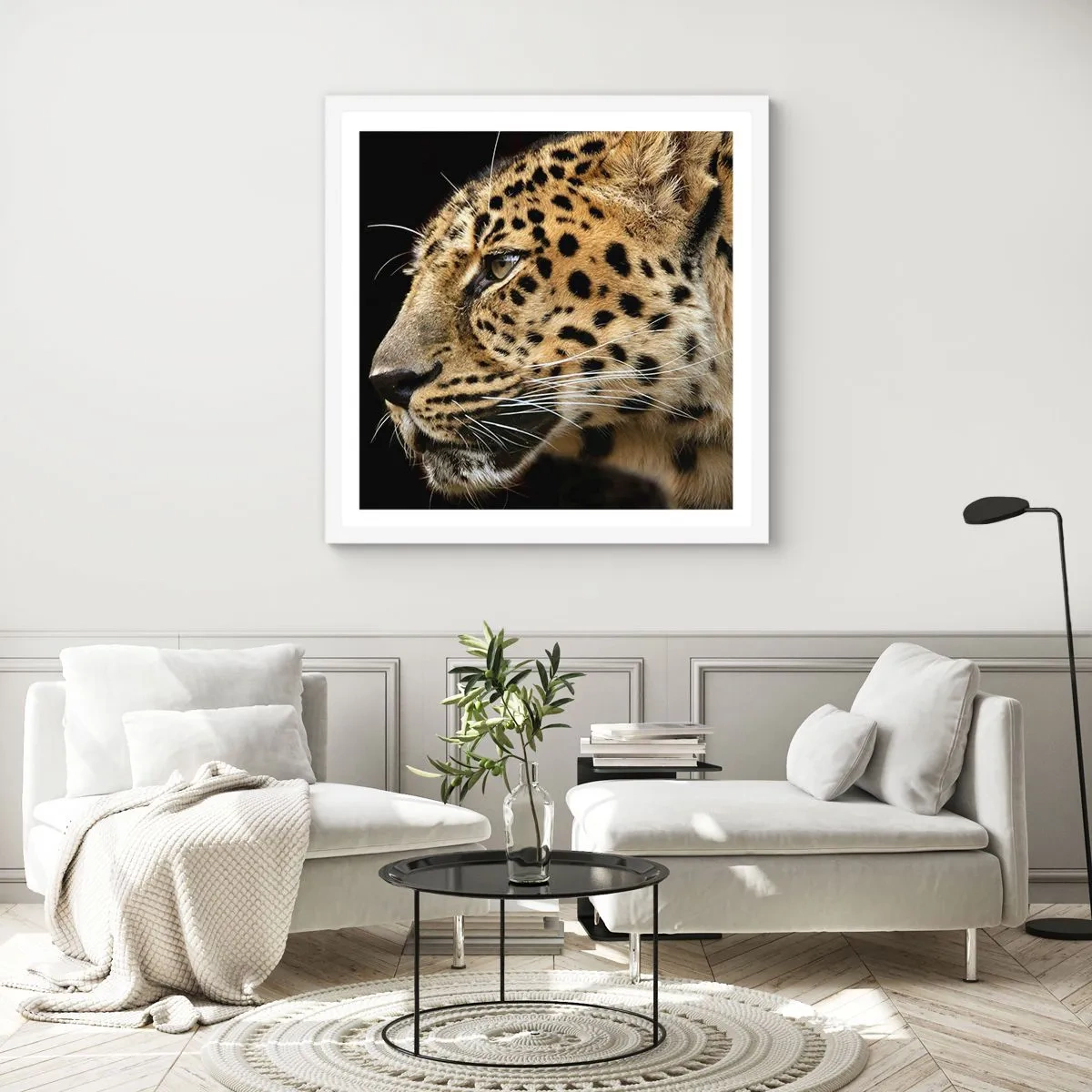 Affisch i vit ram - Lugn, fokuserad, redo - 40x40 cm