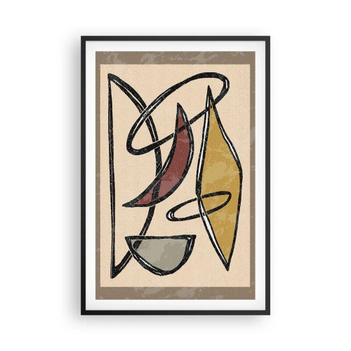 Affisch i svart ram - Komposition - bågar och ovaler - 61x91 cm