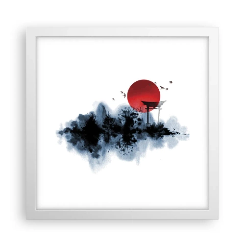 Affisch i vit ram - Japansk utsikt - 30x30 cm