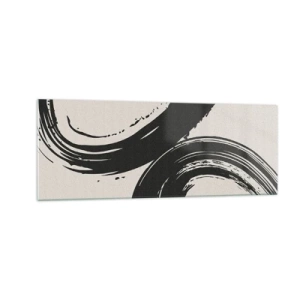 Glastavla - Bild på glas - Svepande och cirkulärt - 140x50 cm
