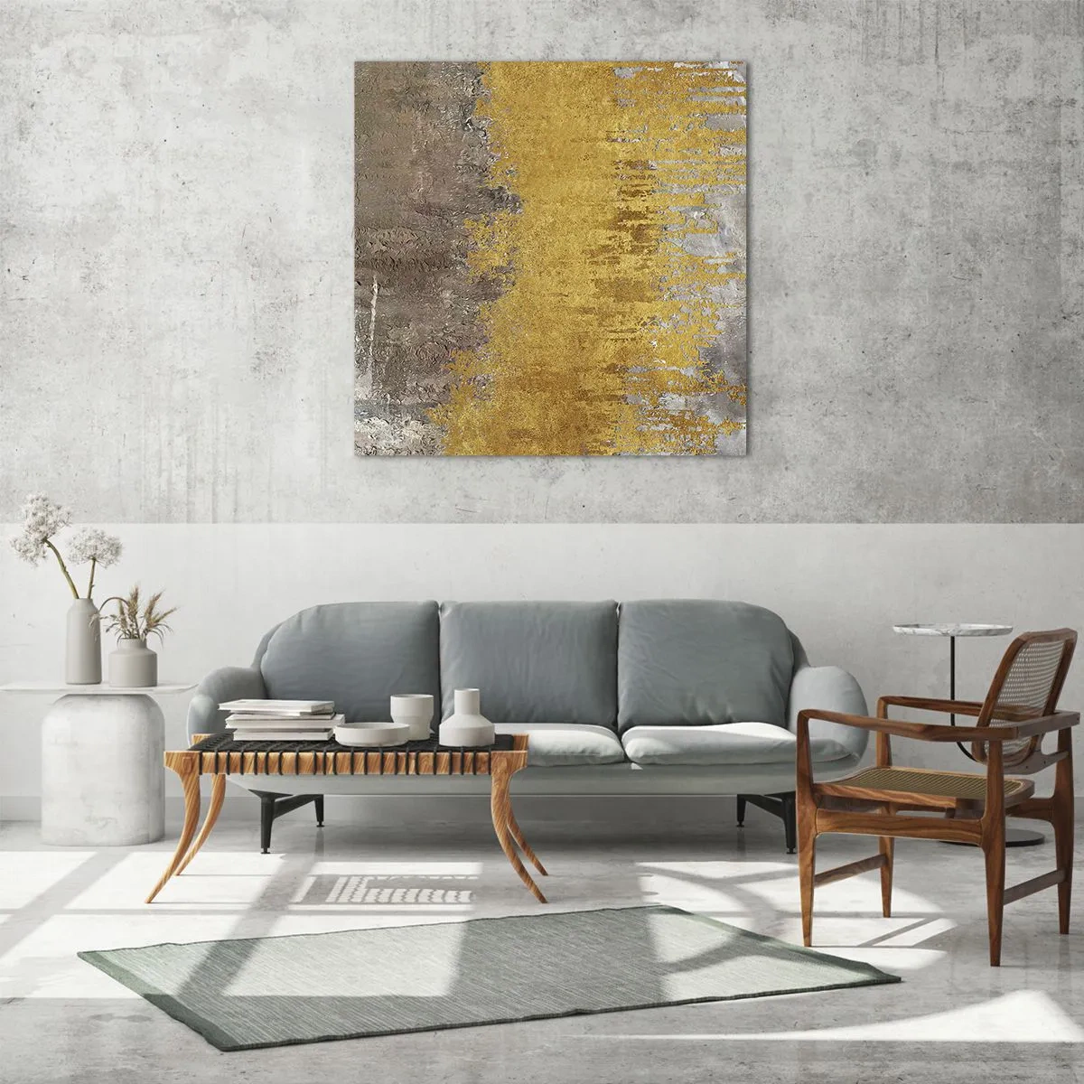 Glastavla - Bild på glas - En gyllene explosion - 60x60 cm